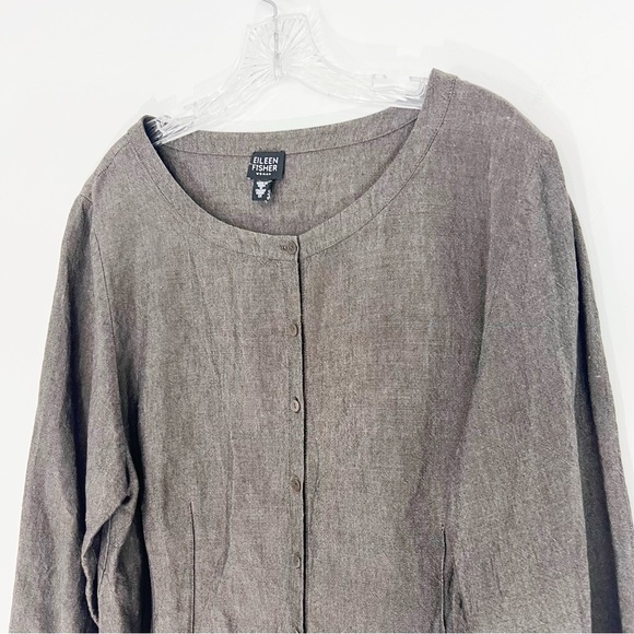 Eileen Fisher Linen Blend Buttondown Shirt Size 1X - Picture 2 of 9
